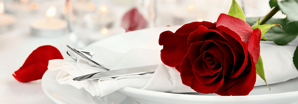 Red rose on plate