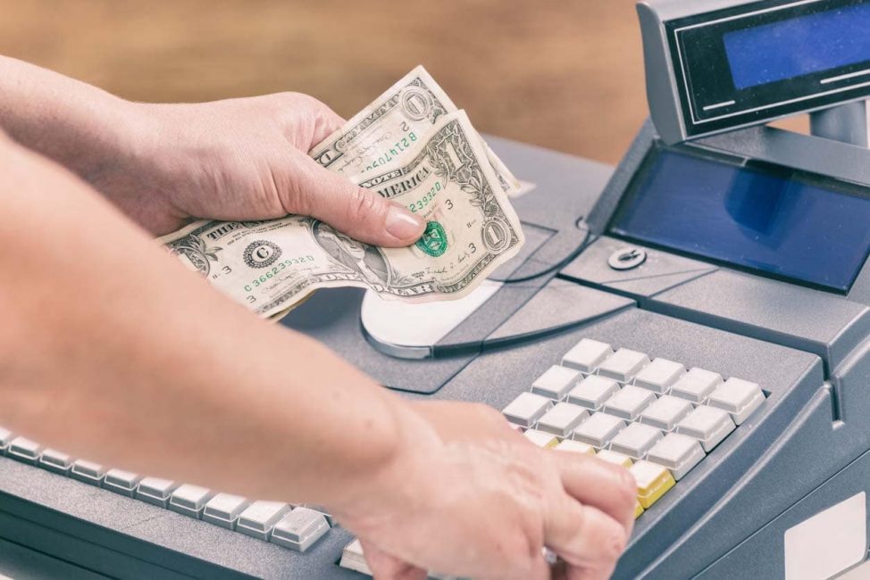 Handling cash at a register
